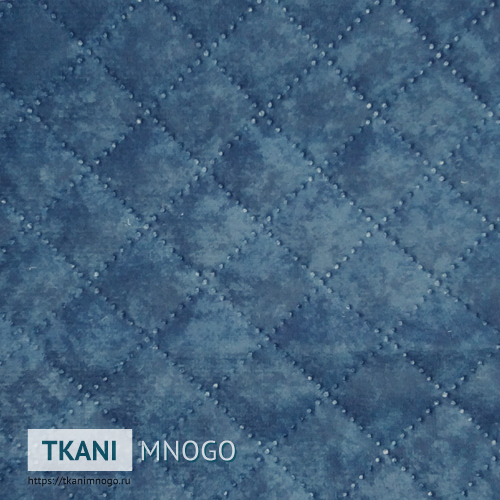 Фото материала велюра “НТ1811С-14” (ромб синий)